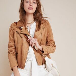 Anthropologie Lucie Sueded Moto Jacket